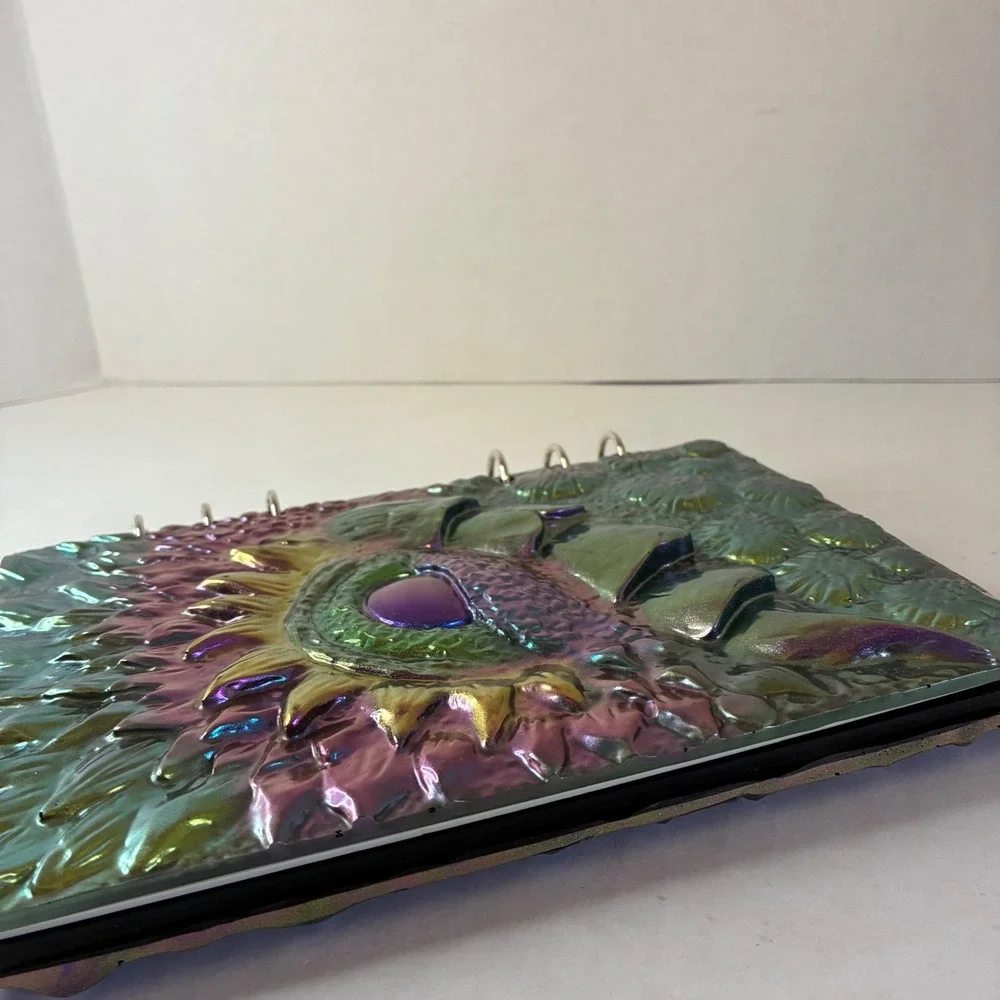 Dragon Eye Journal 3D Sculpted Resin A5 Refill 6 Ring Binder Green Purple New